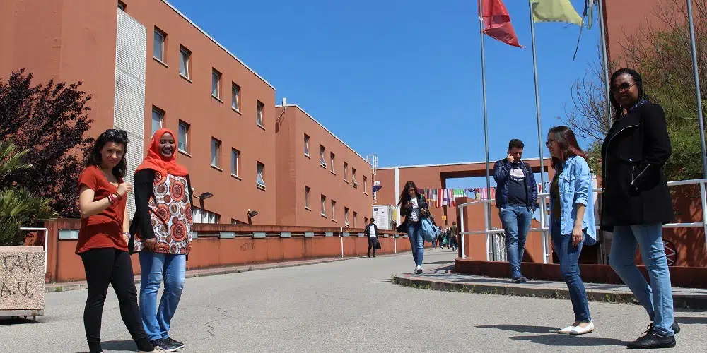 Studenti internazionali all'inizio del ponte