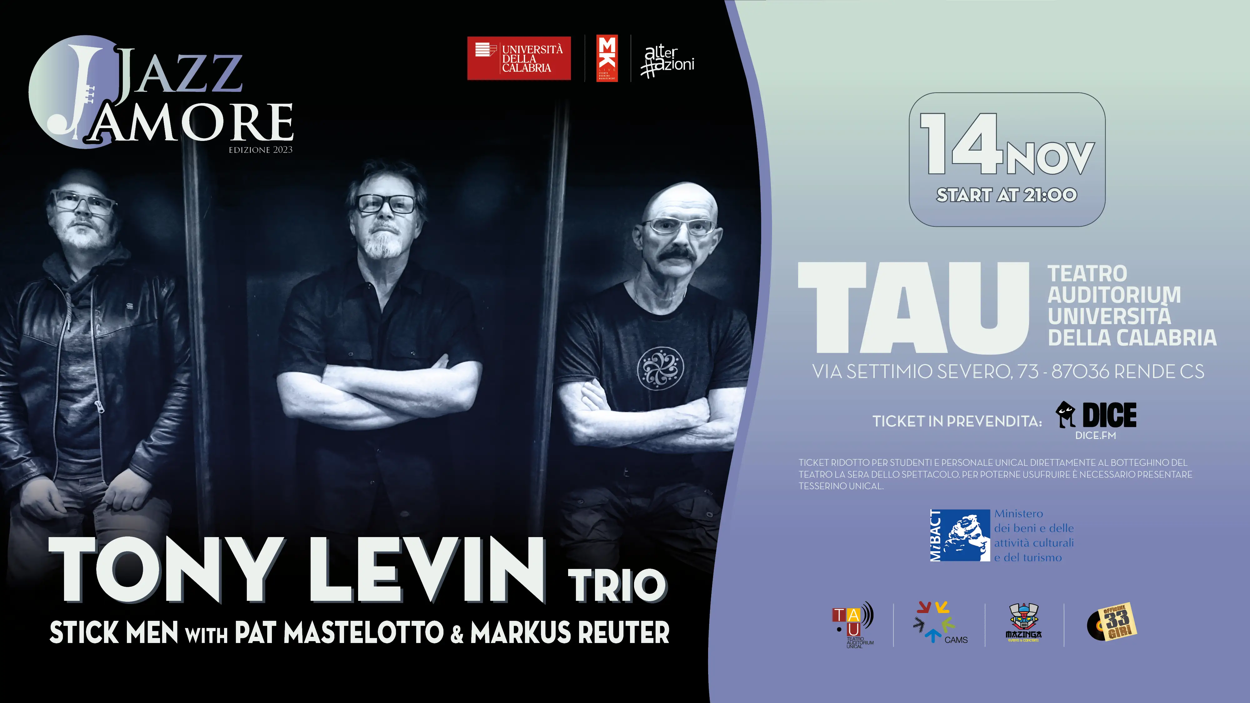 Tony Levin trio - TAU - 14 novembre